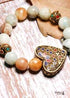Boho Bracelet, Green Amazonite Ethic Heart